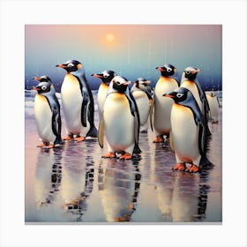 Colony of penguins 7 Canvas Print