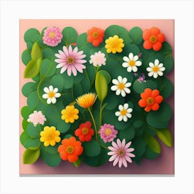3d Flower Background Canvas Print