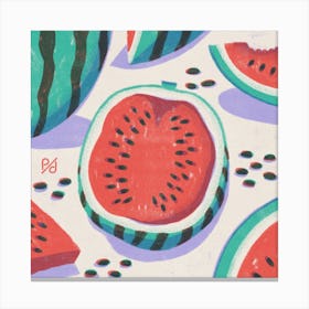 Watermelon Medley Square Canvas Print