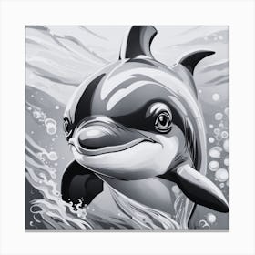 Dolphin Painting Canvas Print