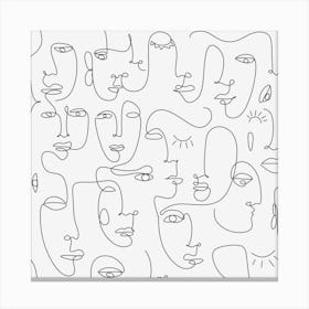 One Line Art Canvas Print