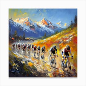 Tour Defrance Cycle Race In The Apls. Canvas Print