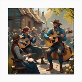 Folk Music Gathering Canvas Print