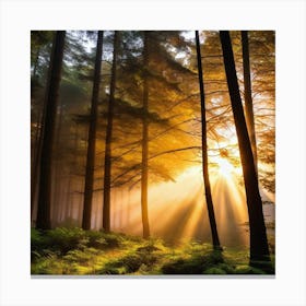 Sunrise In The Forest 39 Canvas Print