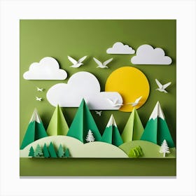 Landscape Paper Art 1 Canvas Print