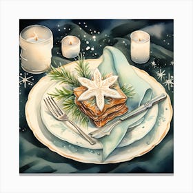 Christmas Table Setting 3 Canvas Print