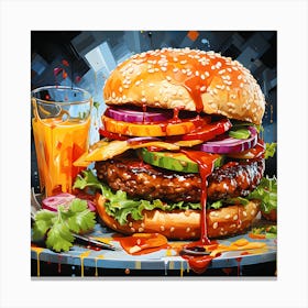 Modern Culinary Art Burgers Canvas Print