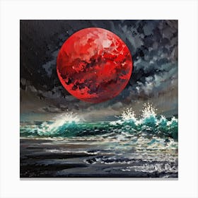 The moon became as blood Canvas Print