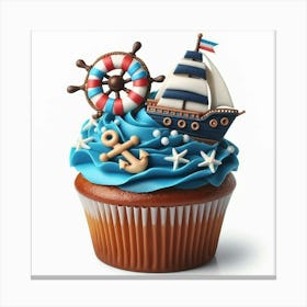 Cupcake With A Ship Canvas Print