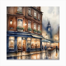 Rainy Night In London Canvas Print