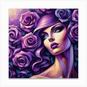 Purple Roses Canvas Print