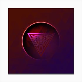 Geometric Neon Glyph on Jewel Tone Triangle Pattern 498 Canvas Print