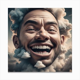 Portrait Of A Man In Clouds Canvas Print