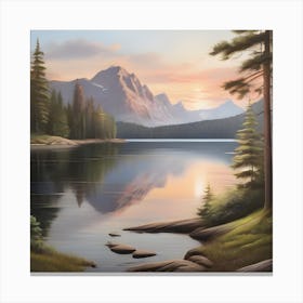 Sunset By The Lake 1 Canvas Print