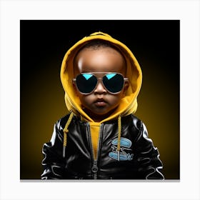 Black Boy In Sunglasses Canvas Print