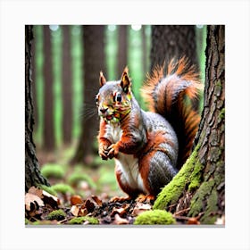 Squirrel In The Forest 24 Canvas Print