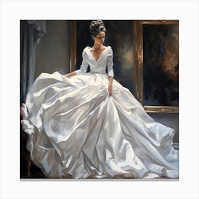 Bride In A White Dress 3 Canvas Print