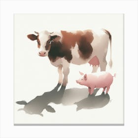 Cow And Pig Canvas Print