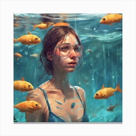 Just A Girl Who Loves To Swim 7 Canvas Print