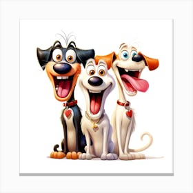 Funny dogs Canvas Print