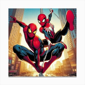 Spider - Man And Spider - Woman Canvas Print