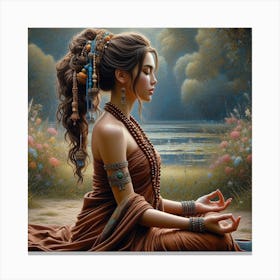 Meditating Woman 8 Canvas Print