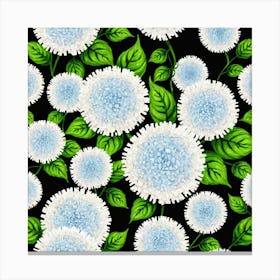 Chrysanthemums On Black Background 2 Canvas Print