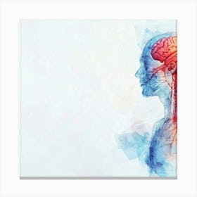 Human Head And Brain Canvas Print