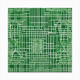 Green And White Pattern Canvas Print