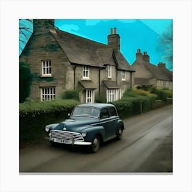 Old Car On A Country Road Canvas Print