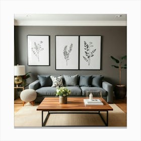 Grey Living Room Canvas Print