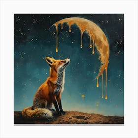 Fox In The Moonlight 1 Canvas Print