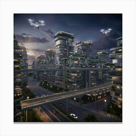 Futuristic Cityscape 3 Canvas Print