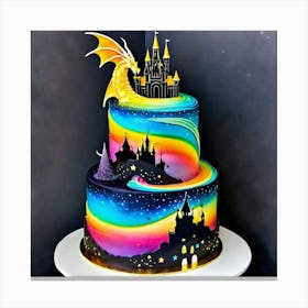 Disney Castle Cake Canvas Print