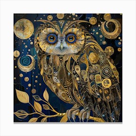 Enigmatic Owl in Style of Gustav Klimt Canvas Print