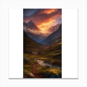 Sunset In The Mountains 18 Canvas Print