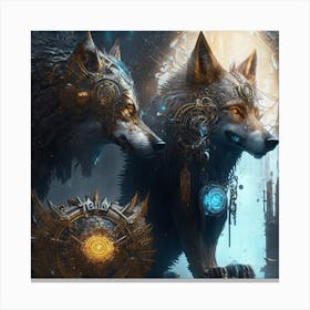 Two Wolves Canvas Print