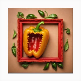 Pepper In A Frame 3 Canvas Print