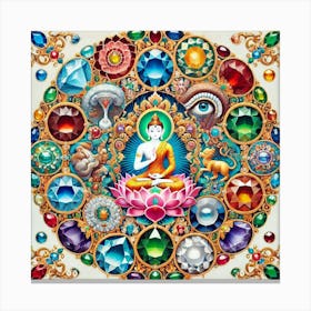 Buddha In A Circle Canvas Print