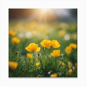 Yellow Poppies In The Meadow Canvas Print