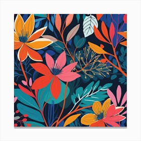 Seamless Floral Pattern 3 Canvas Print