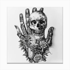 Skeleton Hand Tattoo Canvas Print