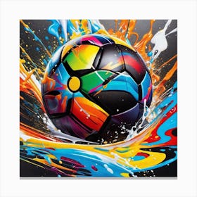 Soccer Ball Splash 1 Canvas Print