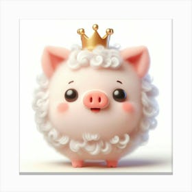 Pig In A Crown 1 Canvas Print