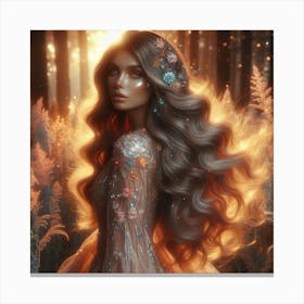Fairy Girl In The Forest 2 Canvas Print