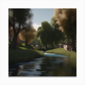 River And Trees 1 Canvas Print