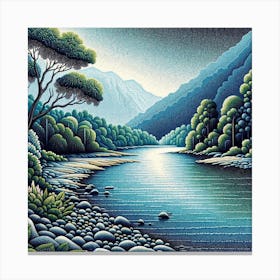River At Night Canvas Print