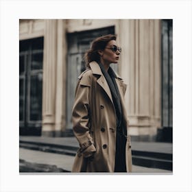 Lady in Trenchcoat Canvas Print