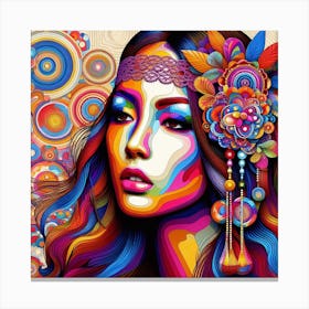 70’s Chic Hippie Chick Wall Art Canvas Print