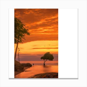 Sunset On The Beach 2 Canvas Print